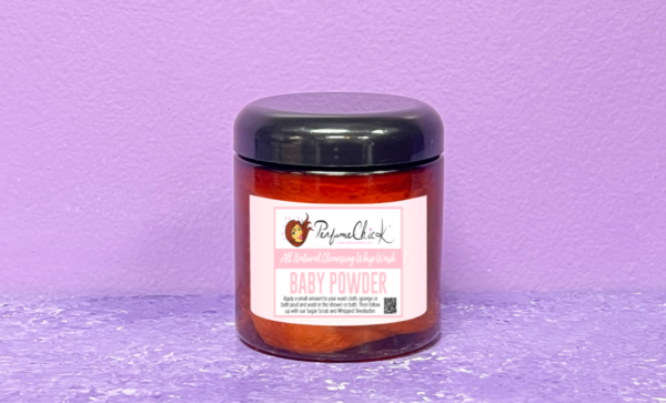 ALL NATURAL CLEANSING WHIP WASH (BABY POWDER) !!       8oz. Jar      (WHIPPED CREAM SOAP)